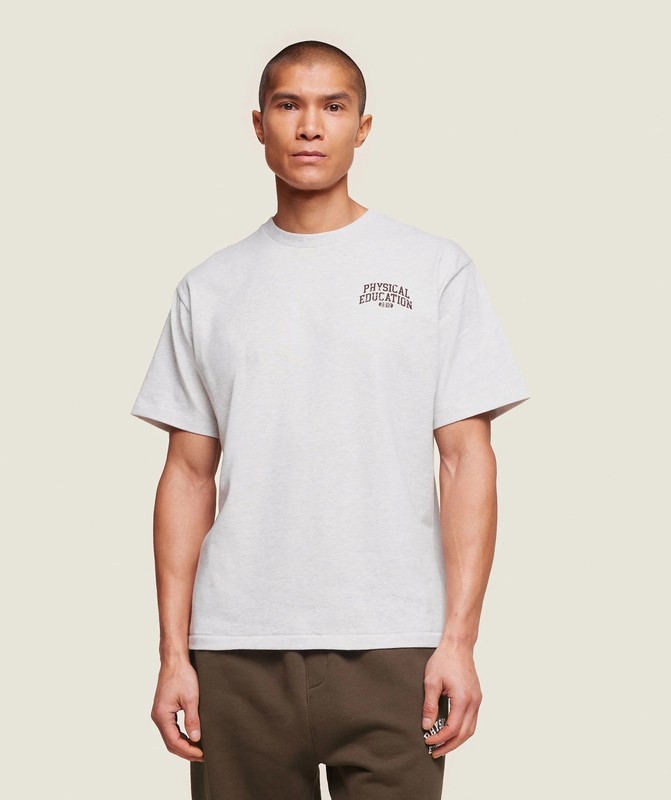 Gymshark Phys Ed T-Shirt Light Grey Marl | 06471ULDG