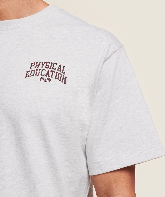 Gymshark Phys Ed T-Shirt Light Grey Marl | 06471ULDG