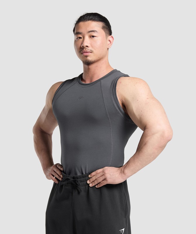 Gymshark Physique Tank Onyx Grey | 10368HRDI