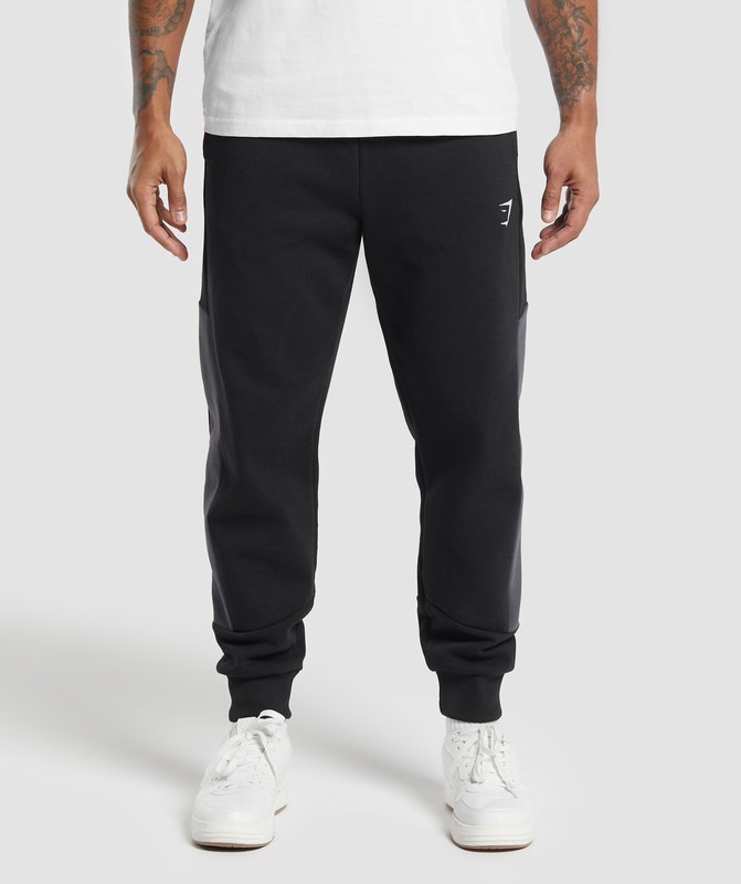 Gymshark Pique Joggers Black / Onyx Grey | 23467EDCZ