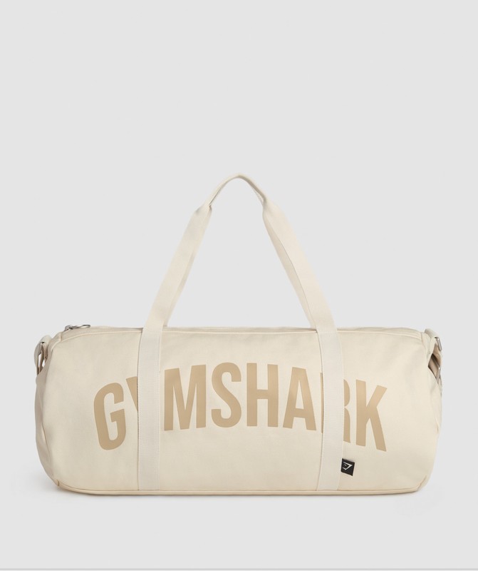 Gymshark Power Holdall Ecru White | 20786LFXH