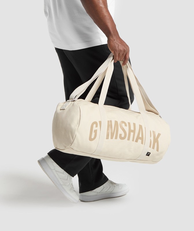 Gymshark Power Holdall Ecru White | 20786LFXH