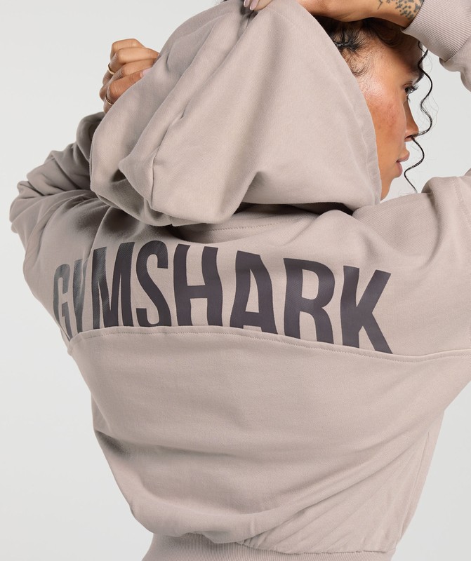 Gymshark Power Midi Zip Hoodie Stone Pink | 73205GPSY