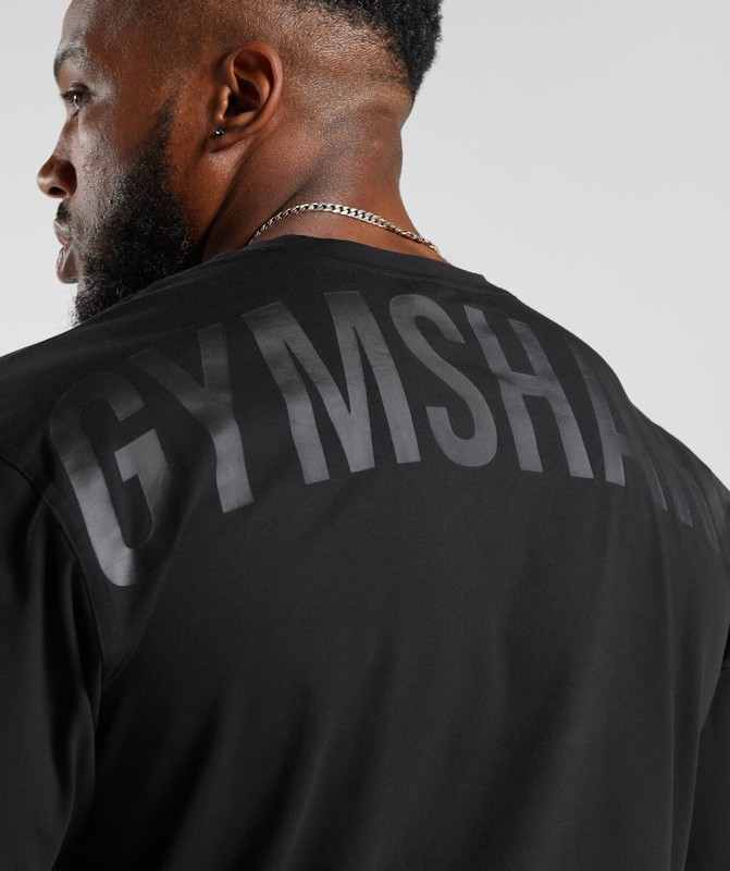 Gymshark Power T-Shirt Black | 73608PRTY