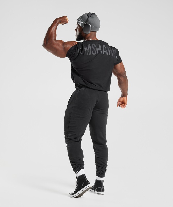 Gymshark Power T-Shirt Black | 73608PRTY