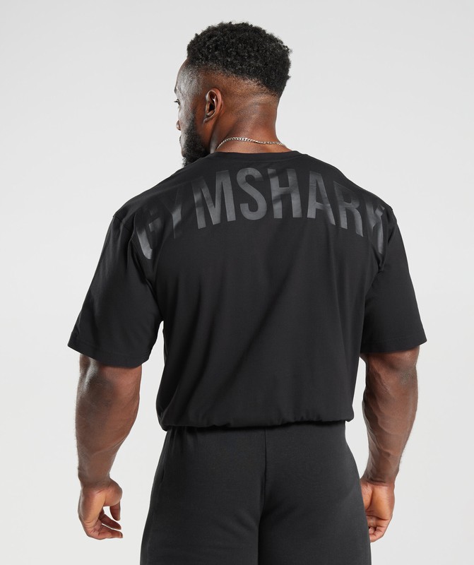 Gymshark Power T-Shirt Black | 73608PRTY