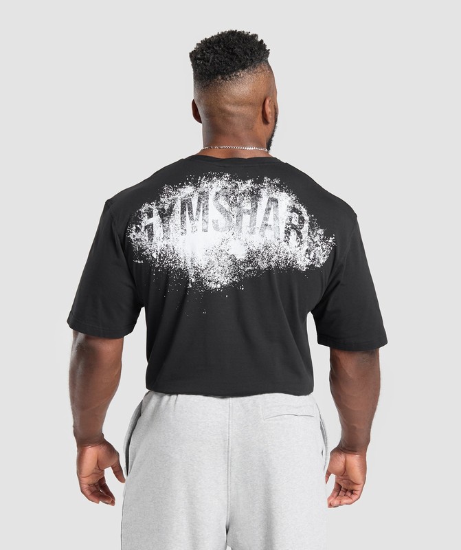 Gymshark Power T-Shirt (Special Edition) Black | 04279PUBG