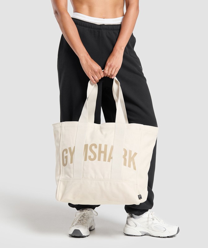 Gymshark Power Tote Ecru White / Vanilla Beige | 65318WOAX