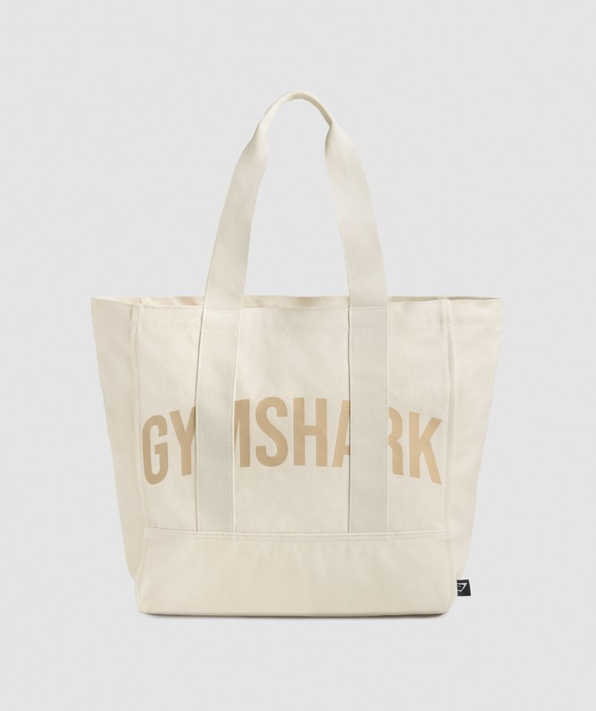 Gymshark Power Tote Ecru White / Vanilla Beige | 65318WOAX