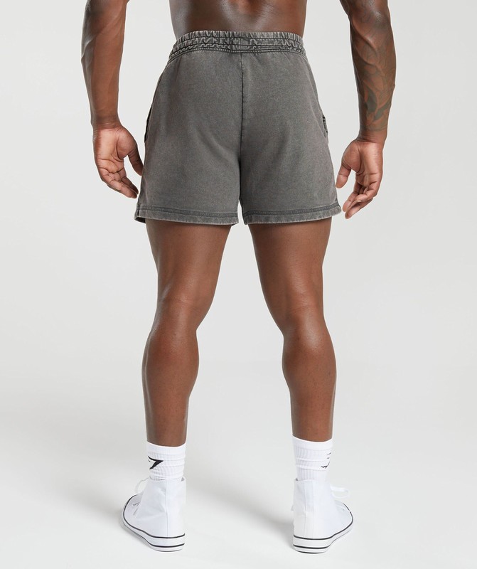 Gymshark Power Washed 5" Shorts Onyx Grey | 97042UILT