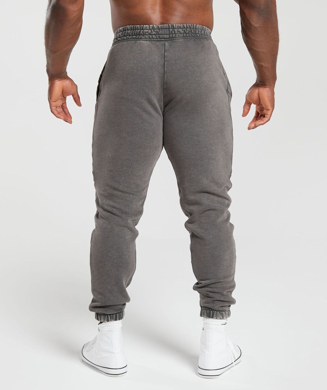 Gymshark Power Washed Joggers Onyx Grey | 17043NTKS
