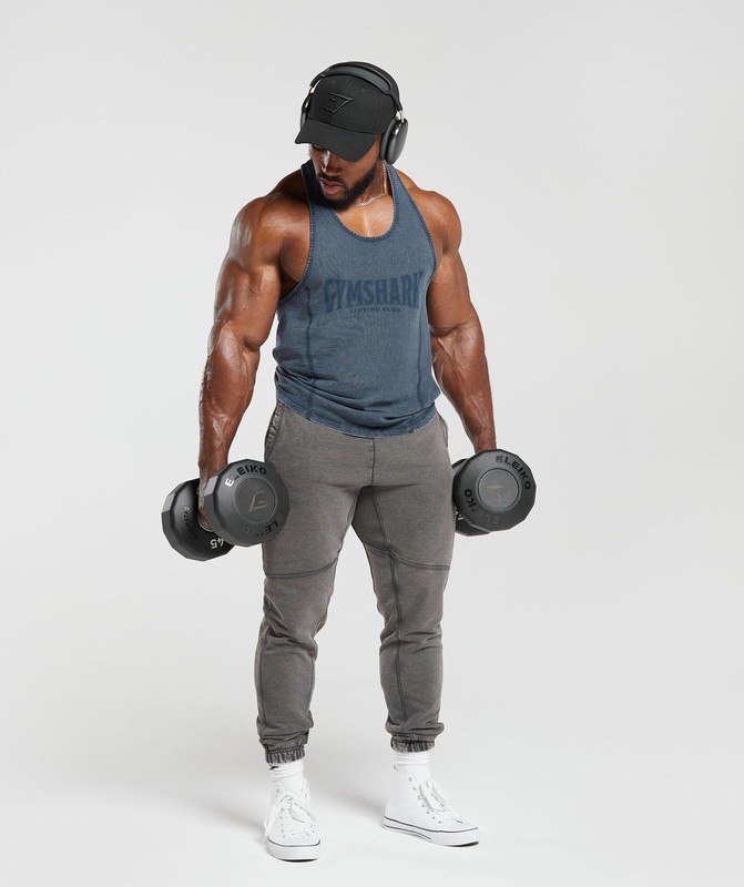 Gymshark Power Washed Joggers Onyx Grey | 17043NTKS