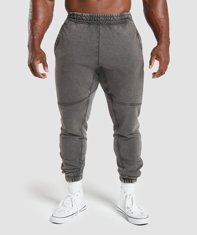 Gymshark Power Washed Joggers Onyx Grey | 17043NTKS