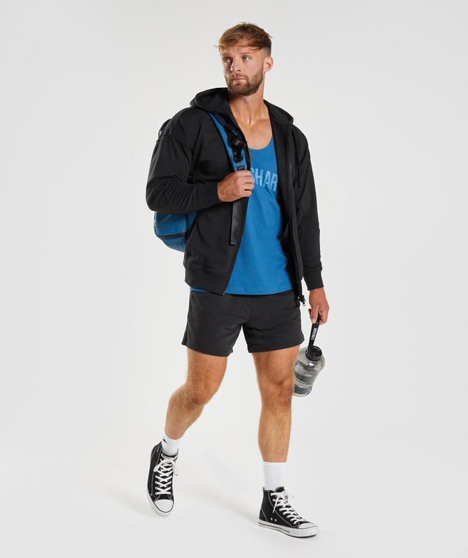 Gymshark Power Zip Up Hoodie Black | 76350WDBH