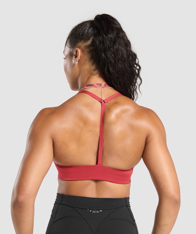 Gymshark Power x T Back Sports Bra Varsity Pink | 47853TCGS