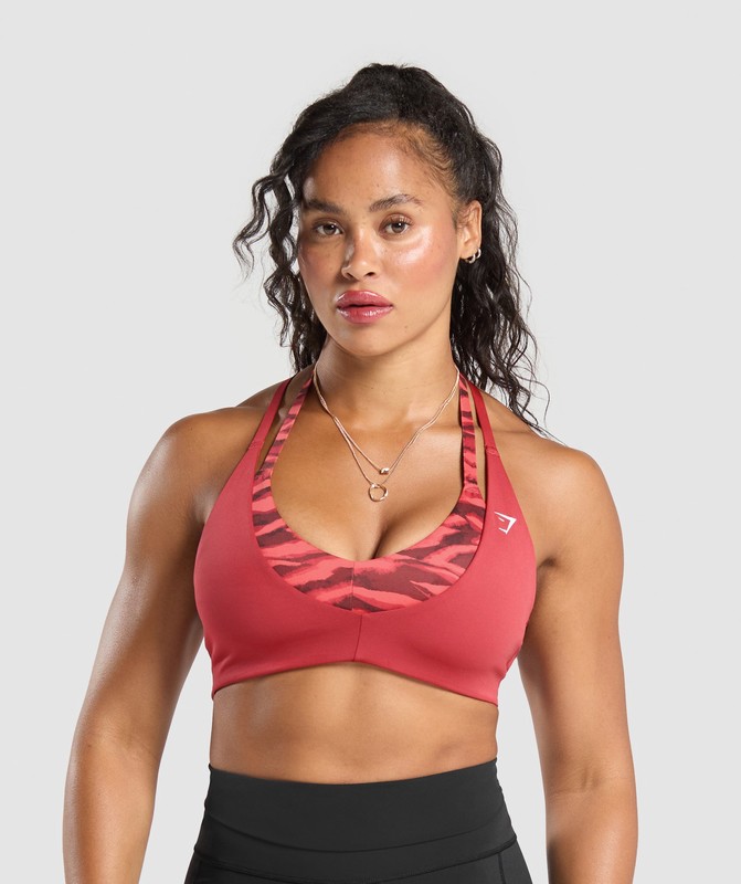 Gymshark Power x T Back Sports Bra Varsity Pink | 47853TCGS