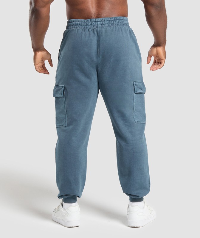 Gymshark Premium Legacy Cargo Pants Cargo Blue / Pigment Dye | 30659TRPJ