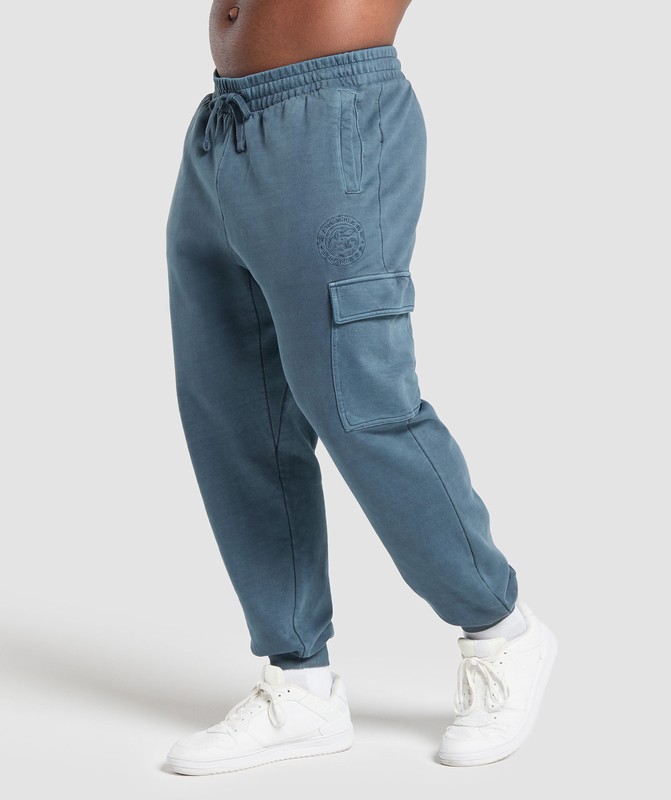 Gymshark Premium Legacy Cargo Pants Cargo Blue / Pigment Dye | 30659TRPJ