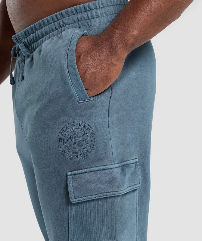 Gymshark Premium Legacy Cargo Pants Cargo Blue / Pigment Dye | 30659TRPJ