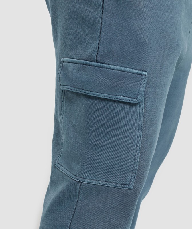 Gymshark Premium Legacy Cargo Pants Cargo Blue / Pigment Dye | 30659TRPJ