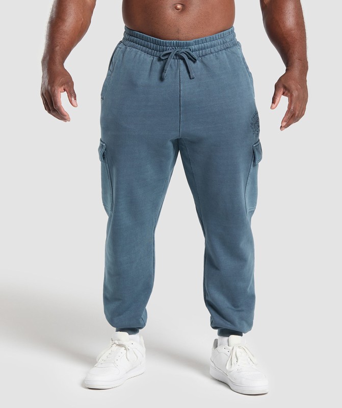 Gymshark Premium Legacy Cargo Pants Cargo Blue / Pigment Dye | 30659TRPJ