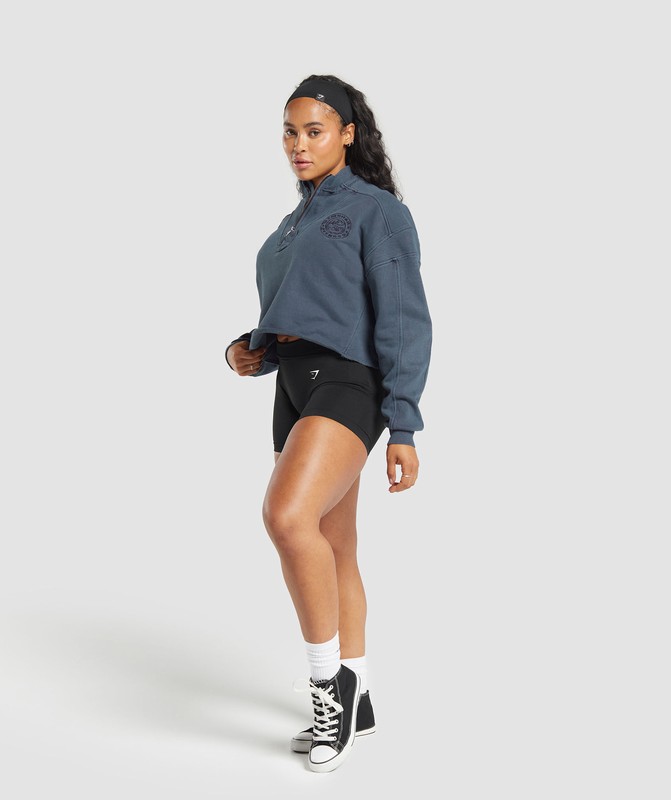 Gymshark Premium Legacy Sweatshirt Heavy Blue / Pigment Dye | 70539HMJT
