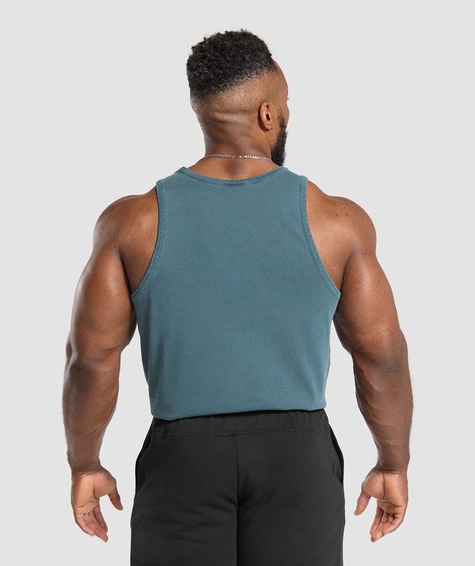 Gymshark Premium Legacy Tank Cargo Blue / Pigment Dye | 96285YQWD