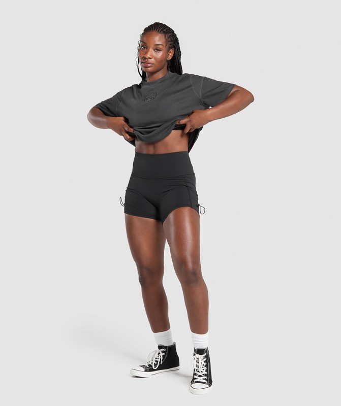 Gymshark Premium Legacy Washed Oversized T-Shirt Black / Pigment Dye | 31629GADW