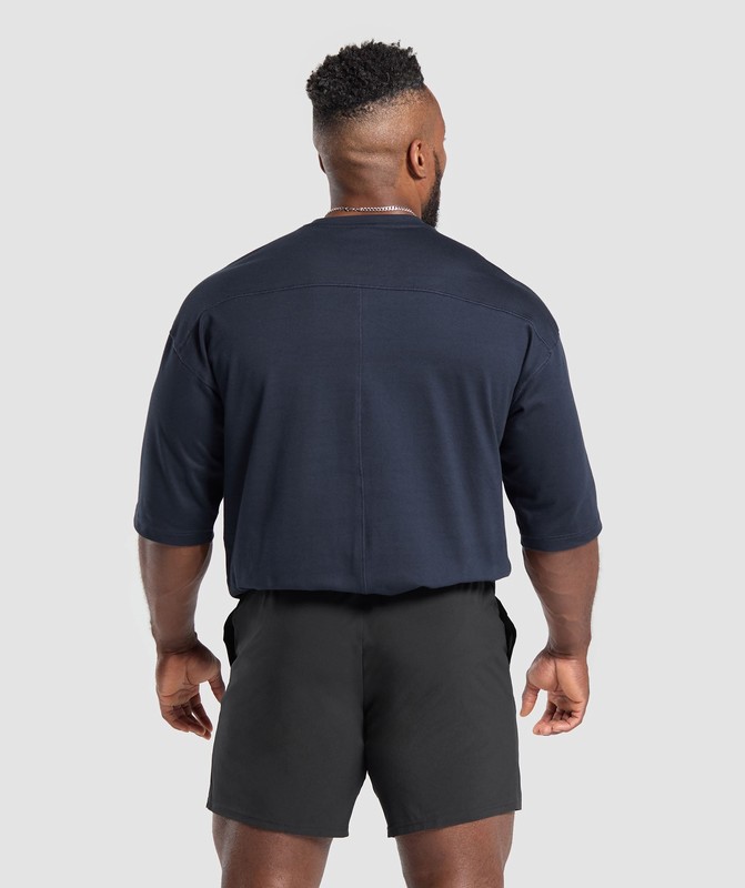 Gymshark Premium Lifting T-Shirt Heavy Blue | 20518NEOV