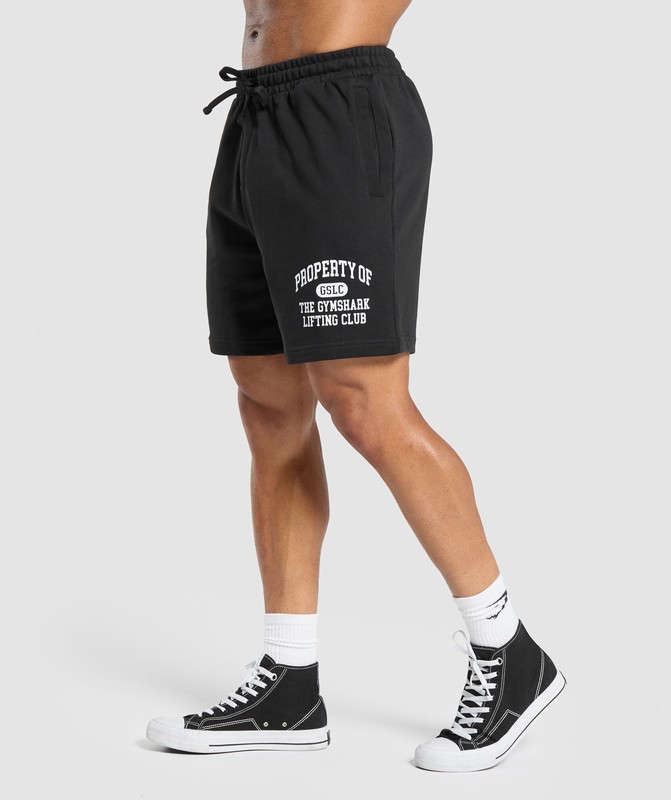 Gymshark Property Of 7" Shorts Black | 39274MQSR