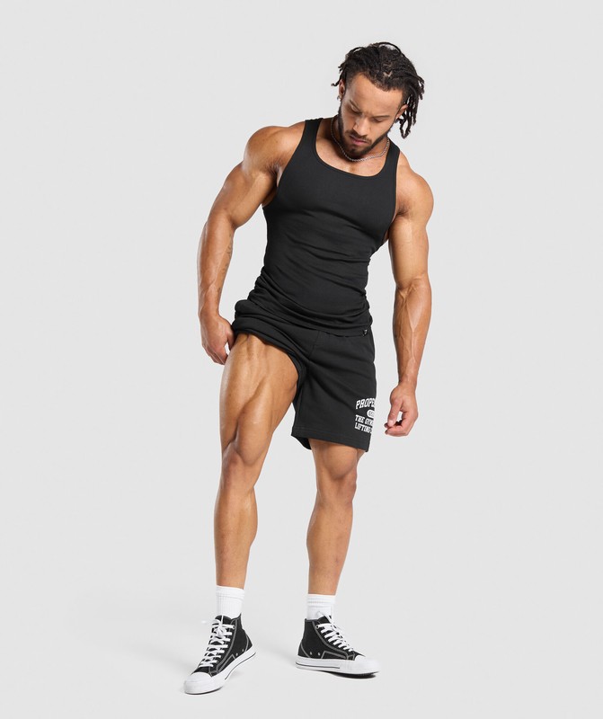 Gymshark Property Of 7" Shorts Black | 39274MQSR