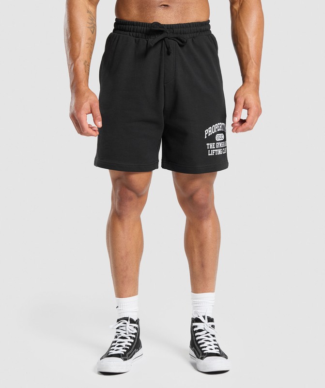 Gymshark Property Of 7" Shorts Black | 39274MQSR