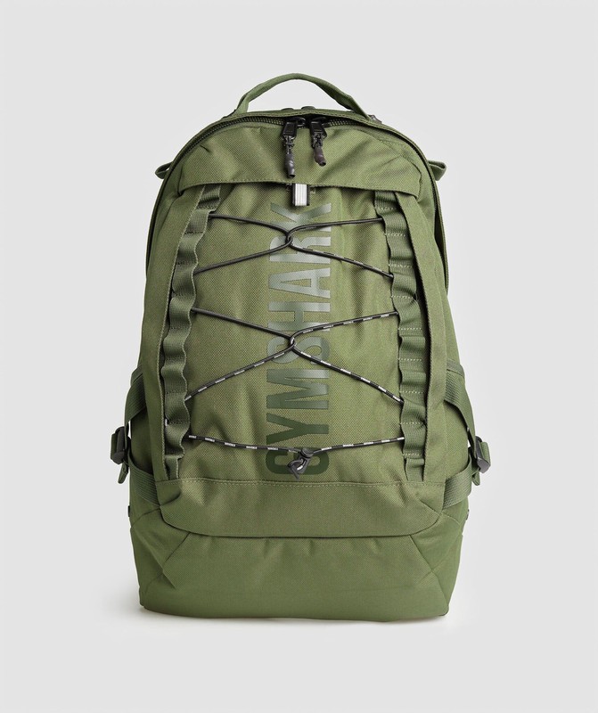Gymshark Pursuit Backpack Core Olive | 38726OGYV