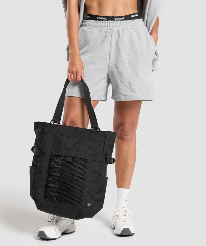 Gymshark Pursuit Tote Black | 68374QWVK