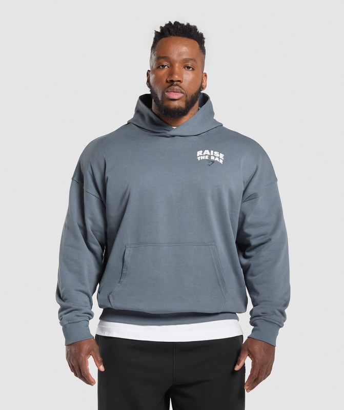 Gymshark Raise the Bar Hoodie Iron Blue | 50932KVJB