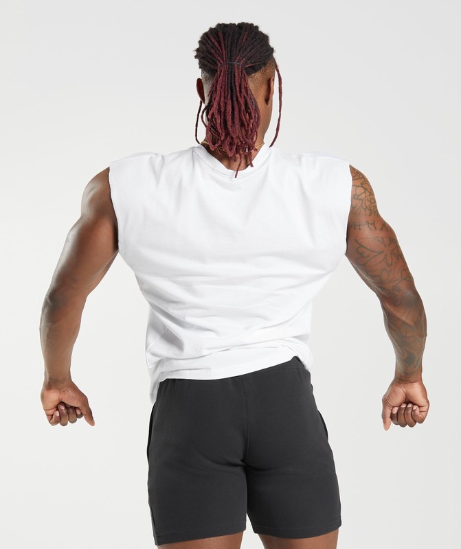 Gymshark React Cut Off Tank White | 67943GJRY