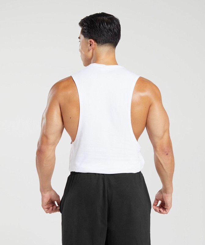 Gymshark React Drop Arm Tank White | 17924DUVX