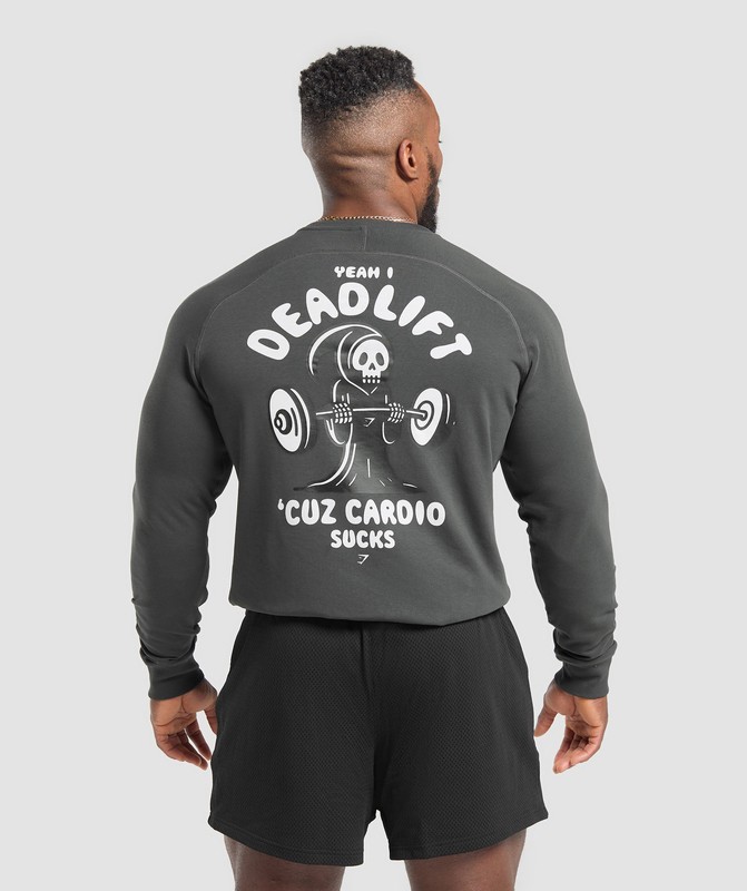 Gymshark Reaper Crew Asphalt Grey | 08427SJLD