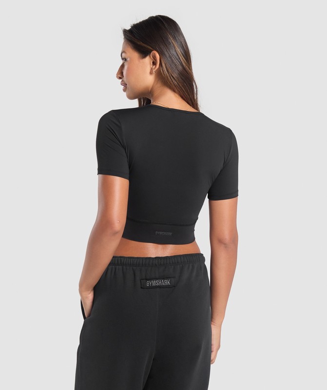 Gymshark Rest Day Buttery Soft Midi Top Black | 35164BUIZ