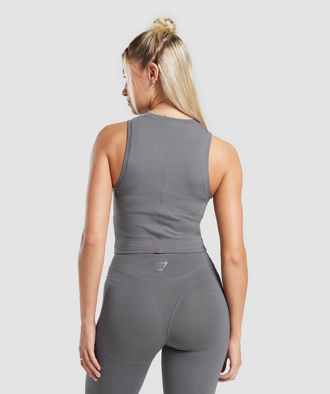Gymshark Rest Day Cotton Contour Tank Brushed Grey | 49602BNEJ