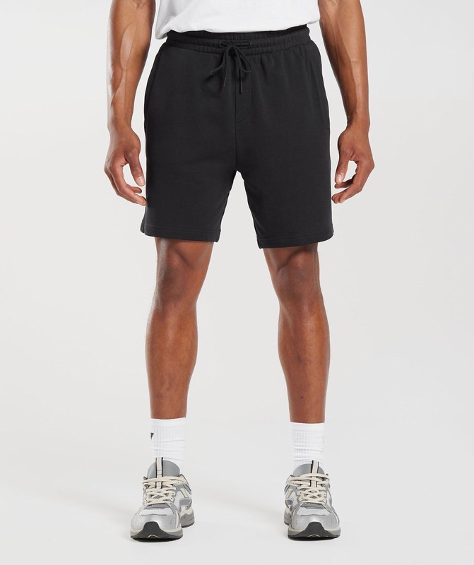 Gymshark Rest Day Essentials 7" Shorts Black | 75693MLQR