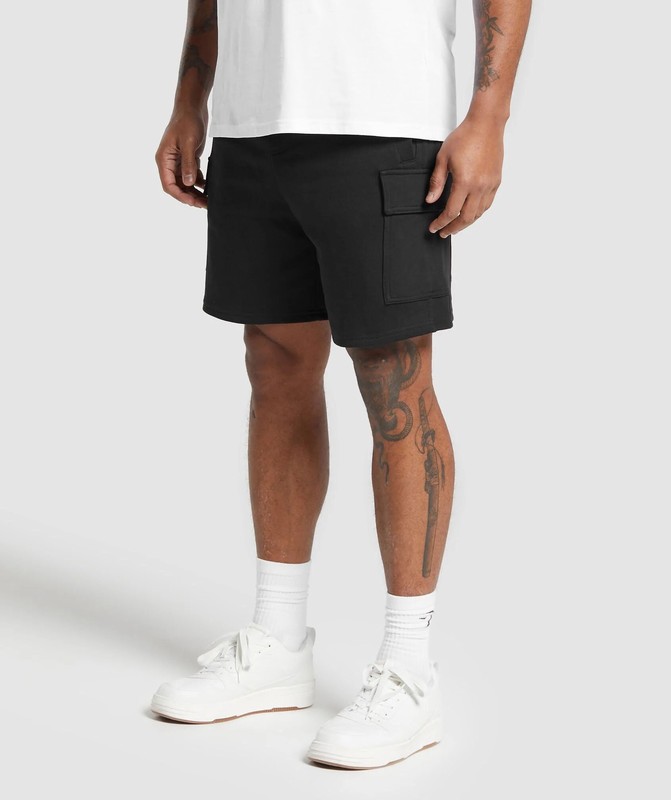 Gymshark Rest Day Essentials Cargo 7" Shorts Black | 79356JEXN