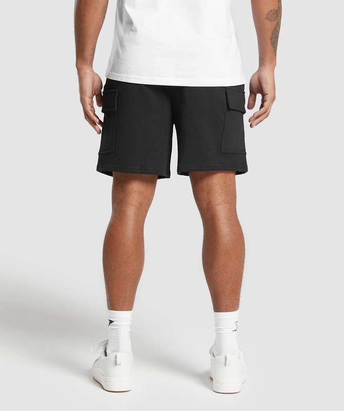 Gymshark Rest Day Essentials Cargo 7" Shorts Black | 79356JEXN