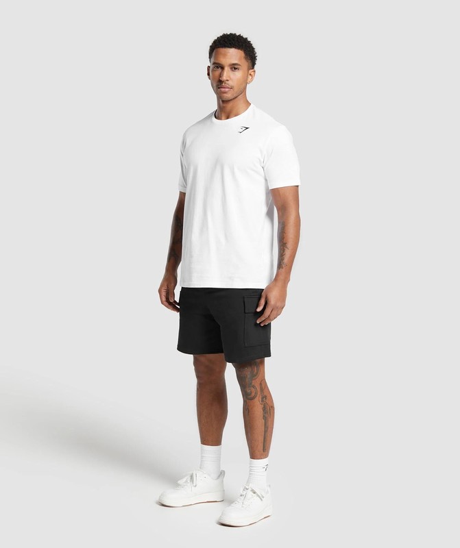 Gymshark Rest Day Essentials Cargo 7" Shorts Black | 79356JEXN