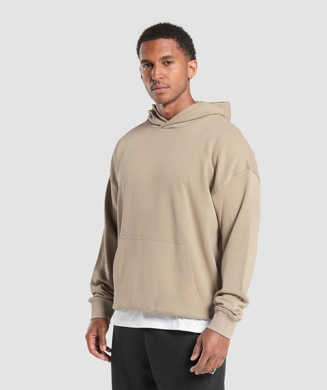 Gymshark Rest Day Essentials Hoodie Sand Brown | 85947QDPW