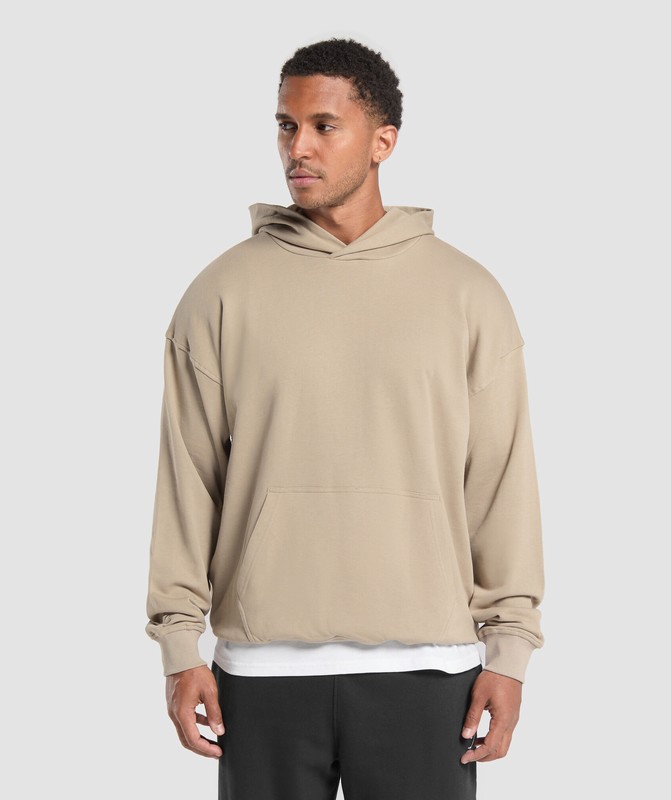 Gymshark Rest Day Essentials Hoodie Sand Brown | 85947QDPW