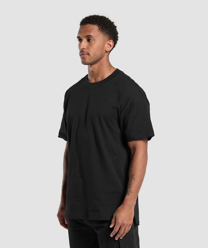 Gymshark Rest Day Essentials T-Shirt Black | 64302OVWY