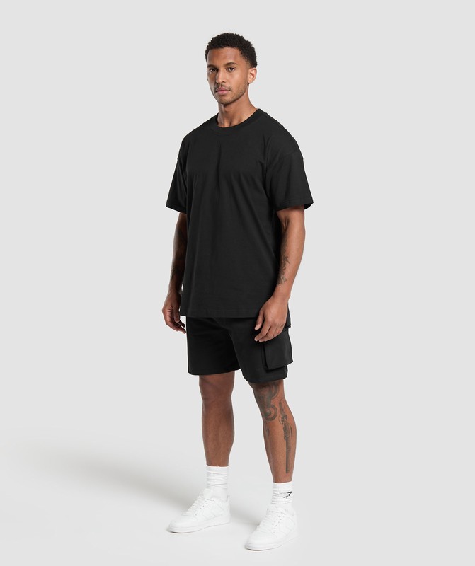 Gymshark Rest Day Essentials T-Shirt Black | 64302OVWY
