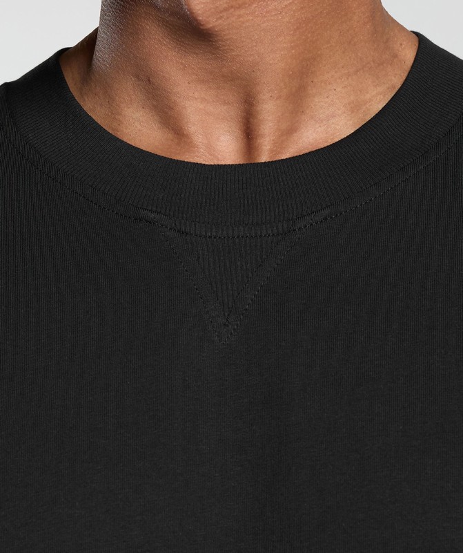 Gymshark Rest Day Essentials T-Shirt Black | 64302OVWY