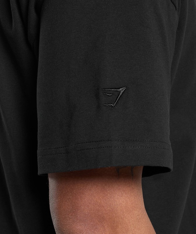Gymshark Rest Day Essentials T-Shirt Black | 64302OVWY